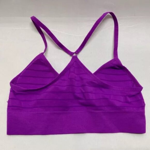 Bralette Urbanology Women's 6M Purple Stripe Seamless Padded Stretch Bra Medium - Picture 5 of 6